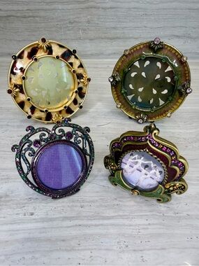 Jay Strongwater Mini Jeweled Frames Set of 4 Enamel Rhinestone